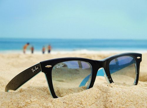 Ray Band glasses at the beach.